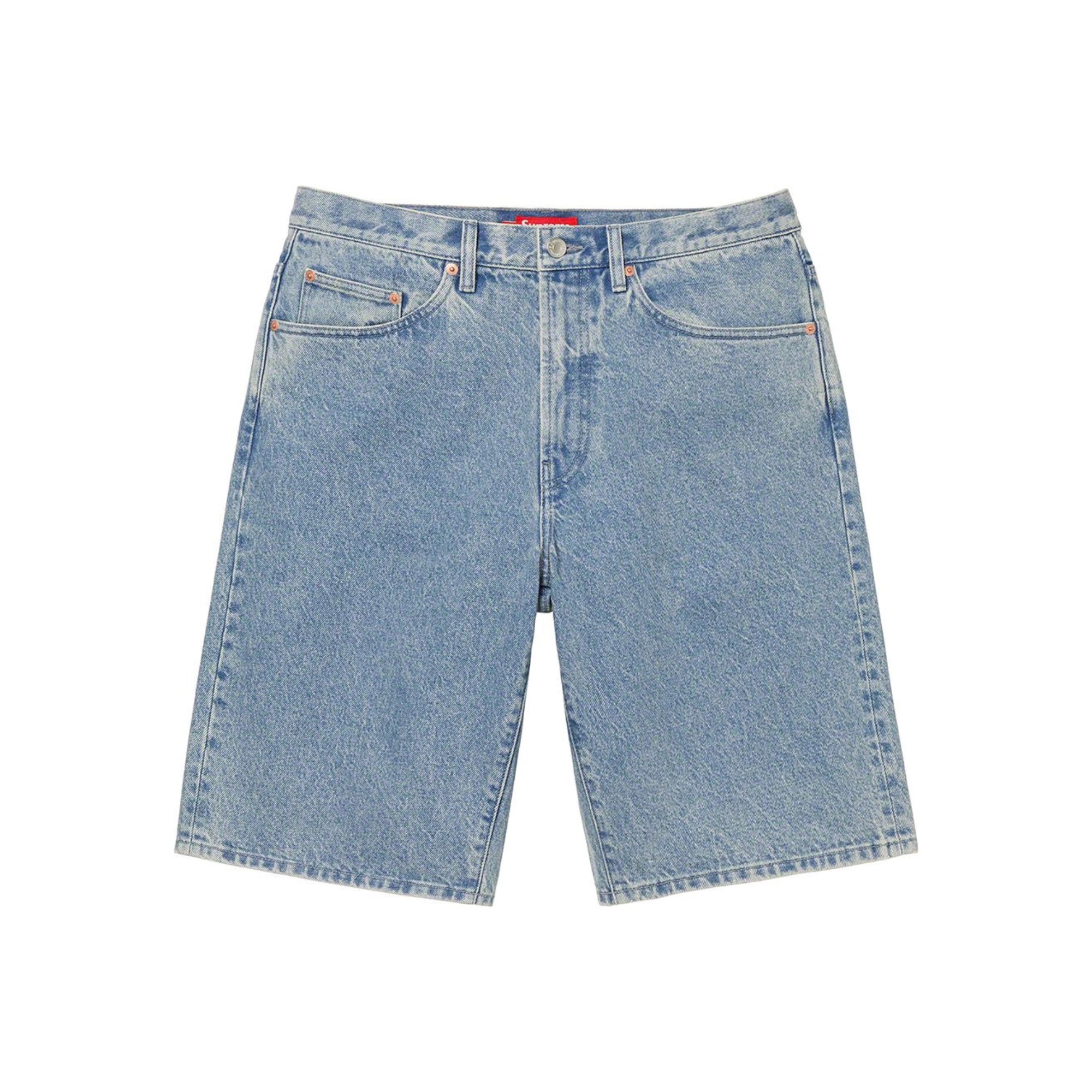 Supreme Baggy Denim Shorts Washed Blue - Main Image
