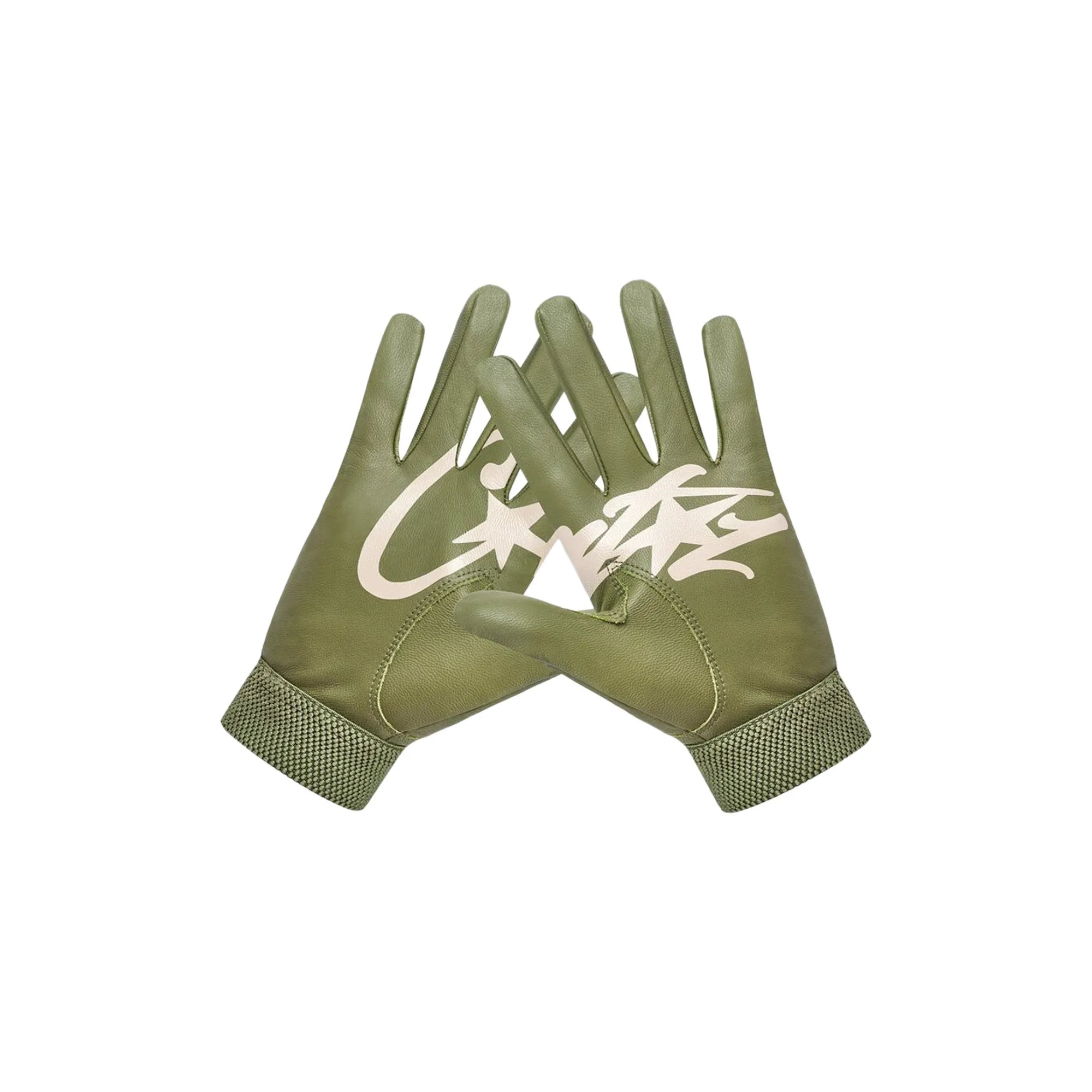 Corteiz Leathers Gloves Gutta Green