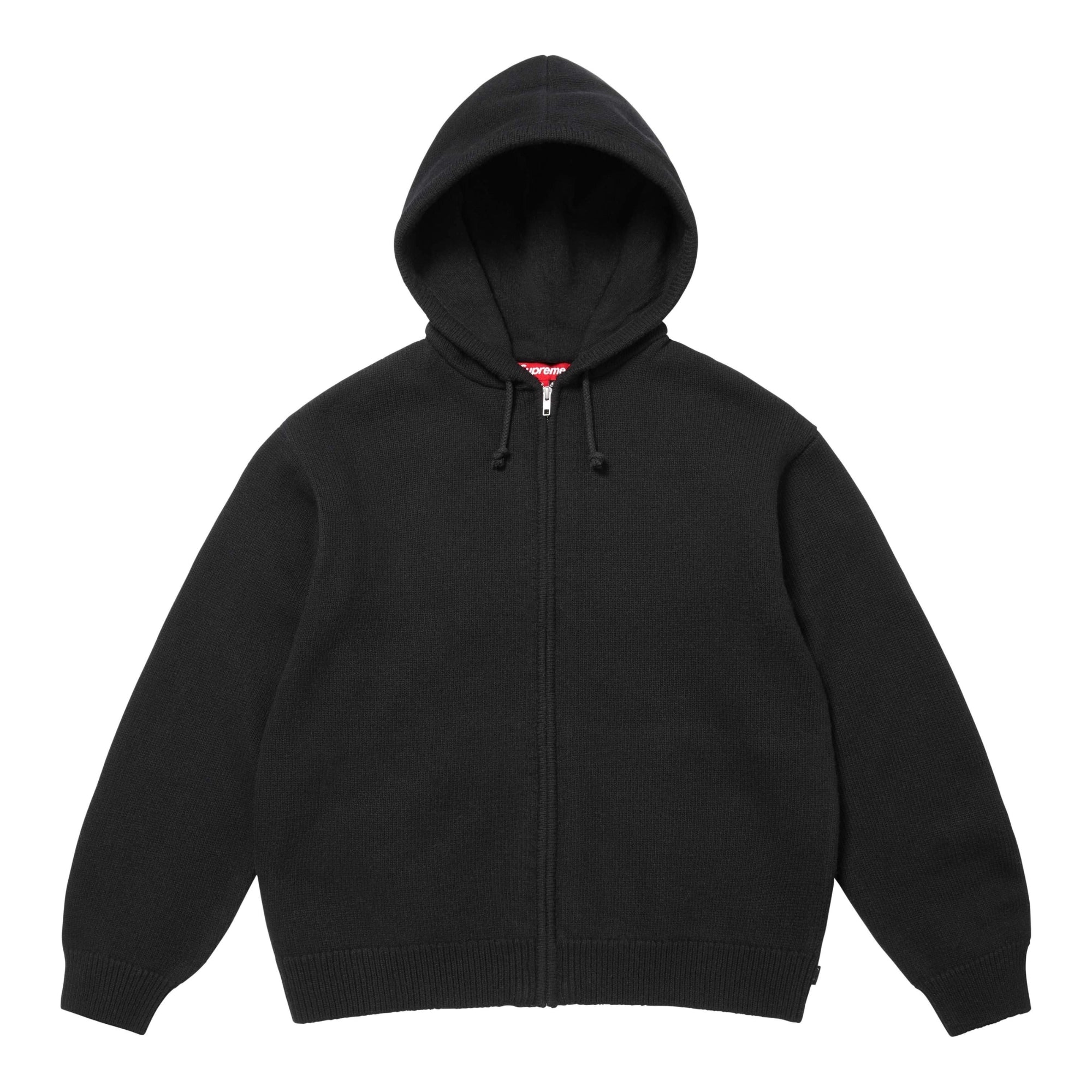 Supreme Last Supper Embroidered Zip Up Hooded Sweater Black