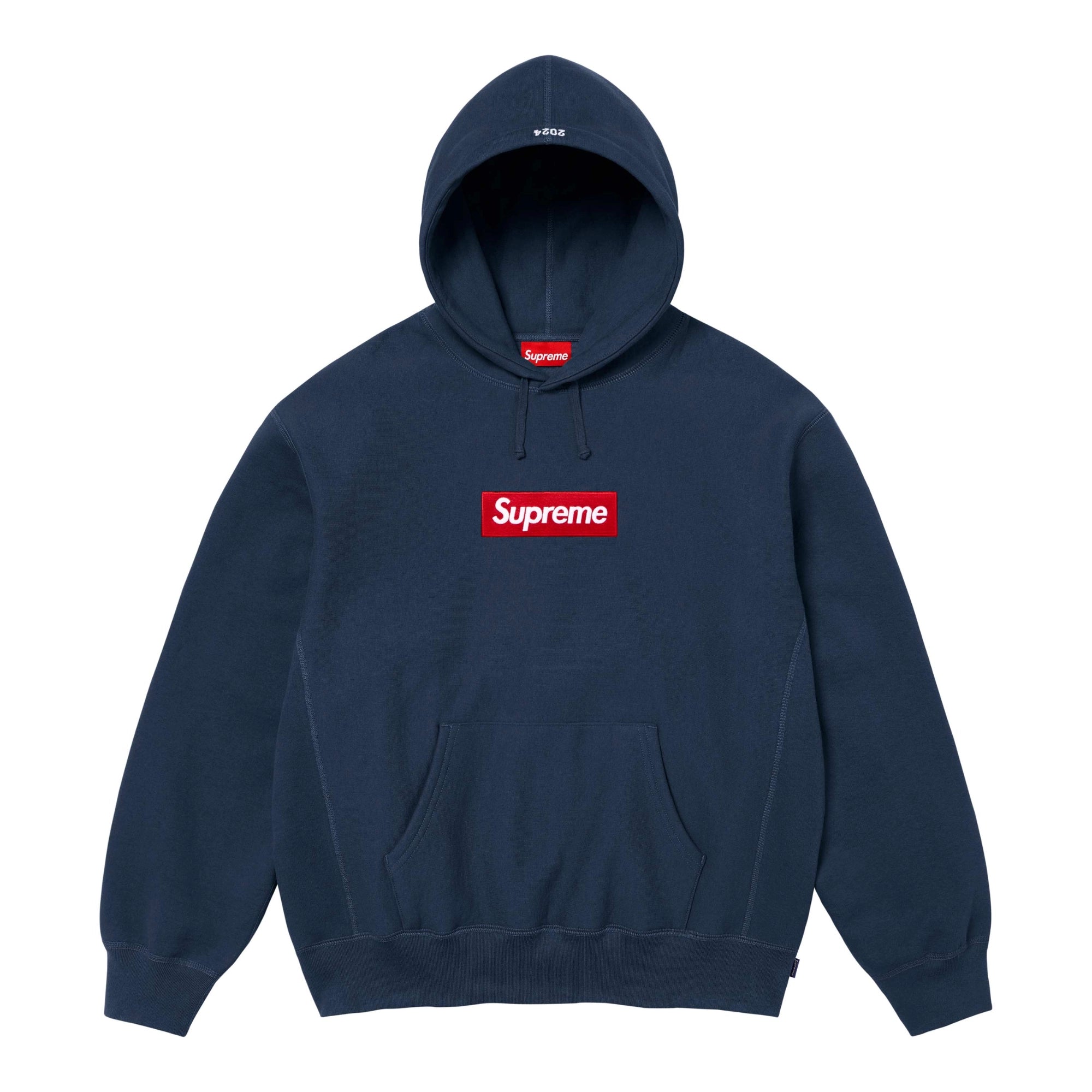 Supreme Box Logo Hooded Sweatshirt FW24 Navy
