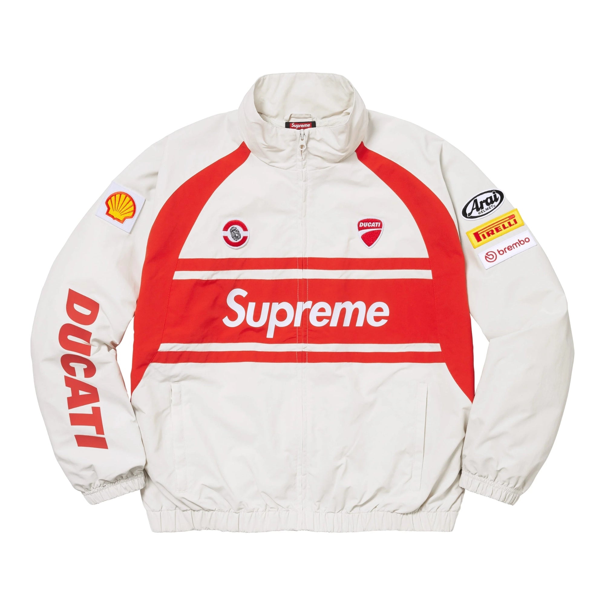 Supreme x Ducati Track Jacket Light Gray