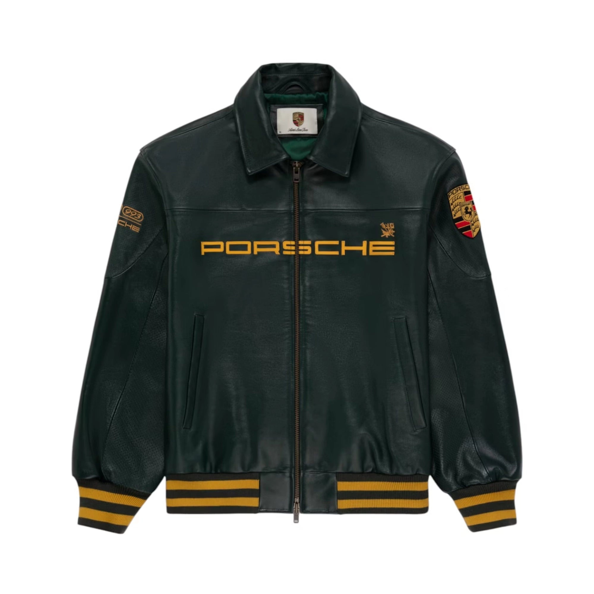 Aimé Leon Dore x Porsche 993 Turbo Leather Club Jacket British Racing Green