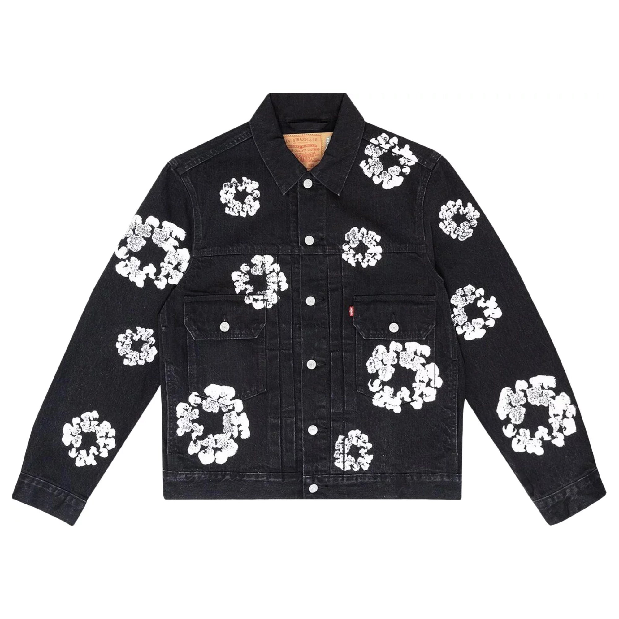 DENIM TEARS ボンバージャケット ブラック ナイロン ワッペン L Denim Tears Type II All Over Wreath Jacket Black