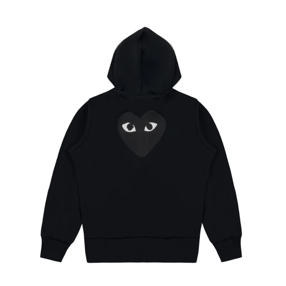 Comme des Garcons Play Big Black Heart Zip Up Hoodie Black