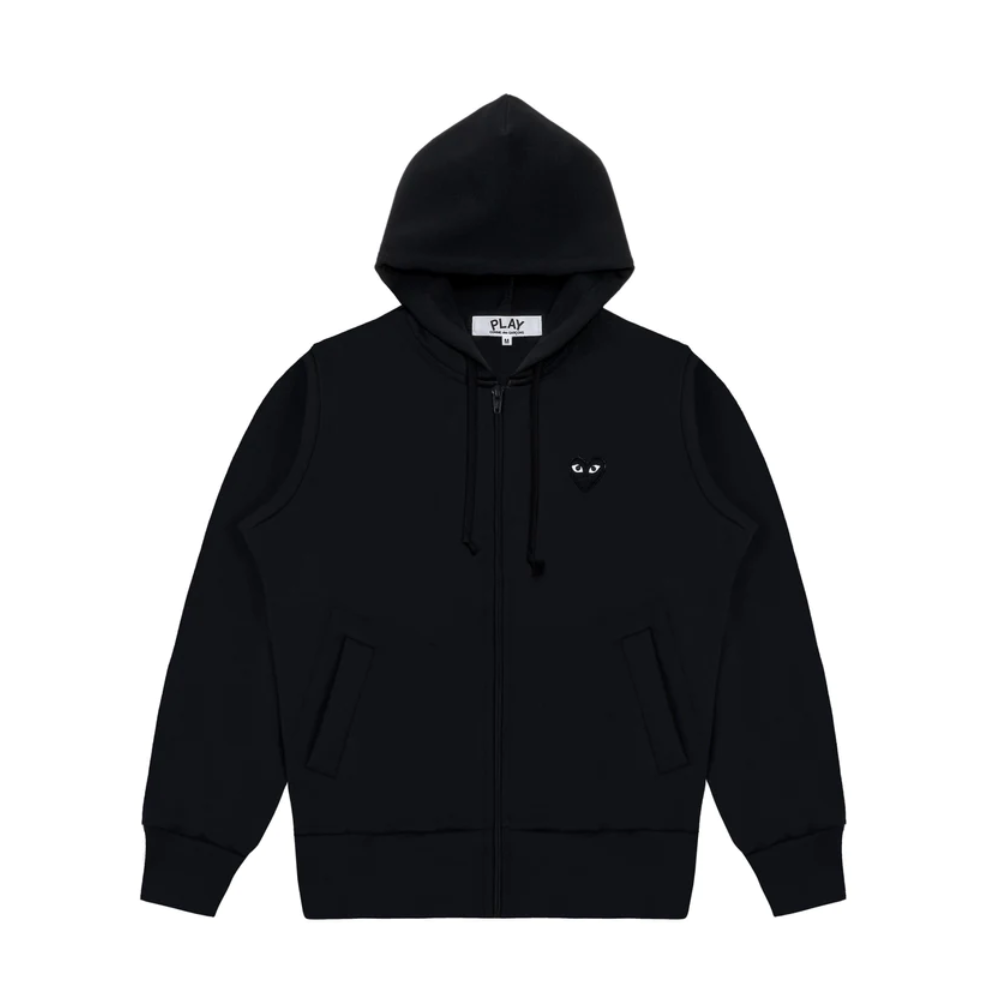 Comme des Garcons Play Big Black Heart Zip Up Hoodie Black