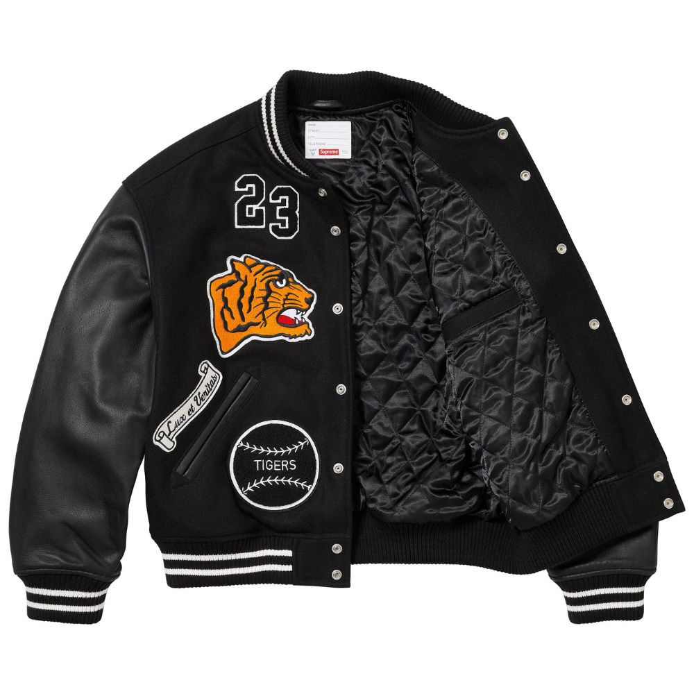 Supreme Tiger Varsity Jacket Black