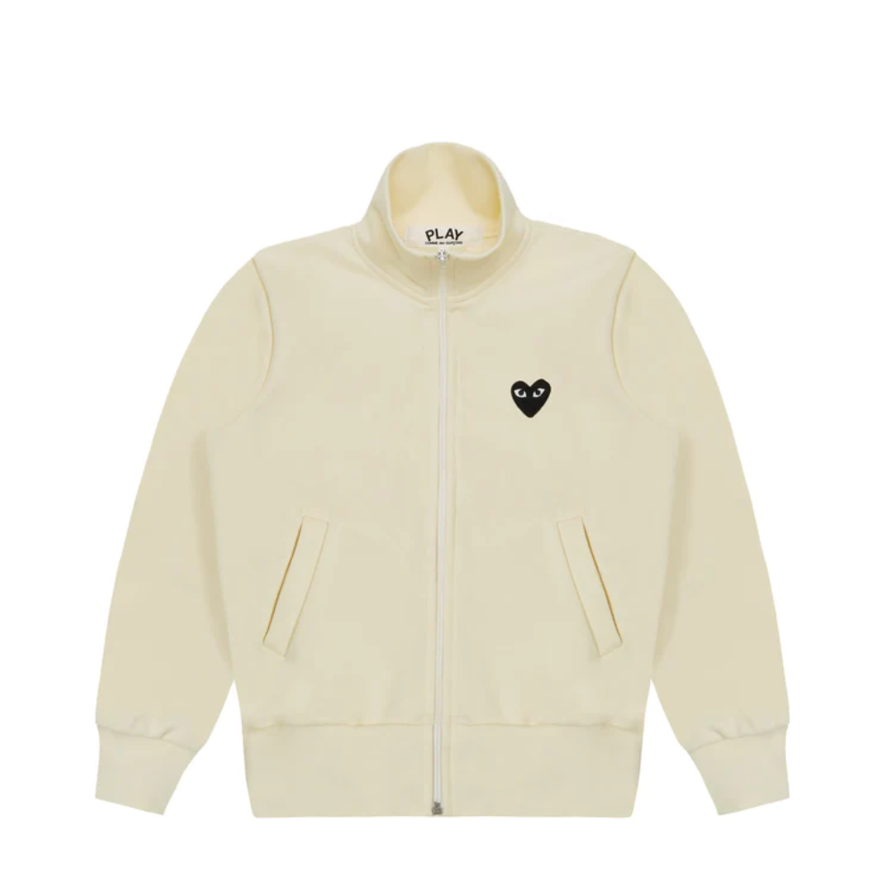 Comme des Garcons Play Big Black Heart Zip Up Sweatshirt Ivory Macan Story