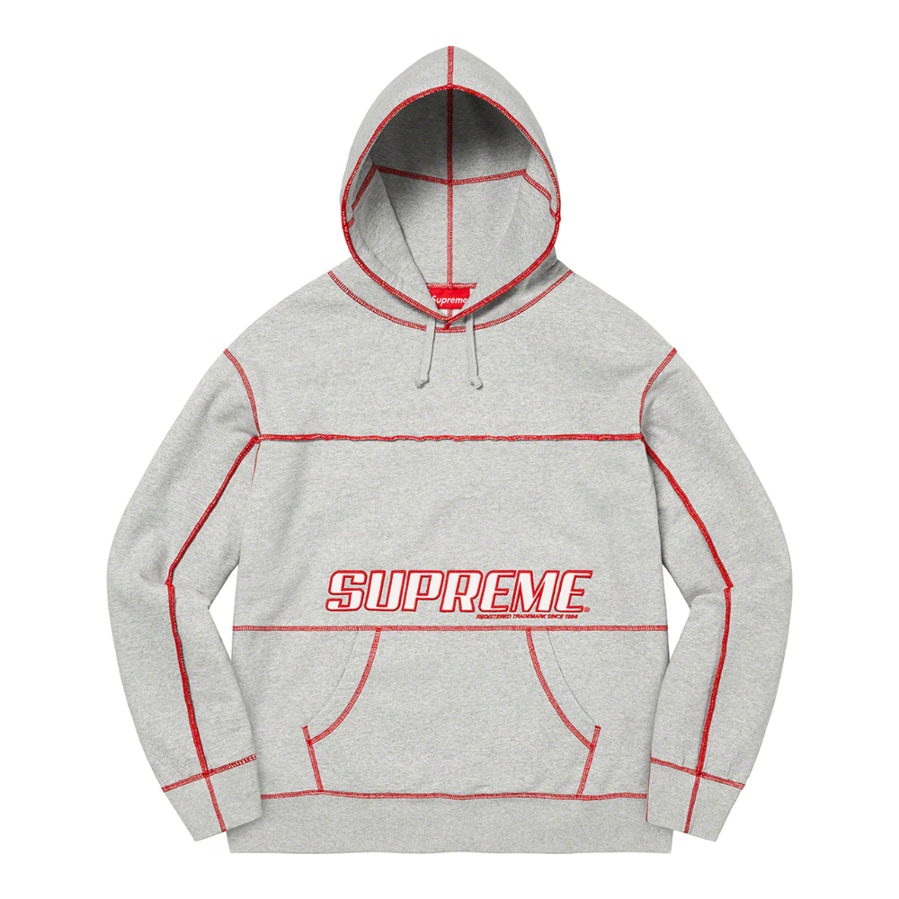 Supreme Coverstitch Hooded Sweatshirt Heather Gray