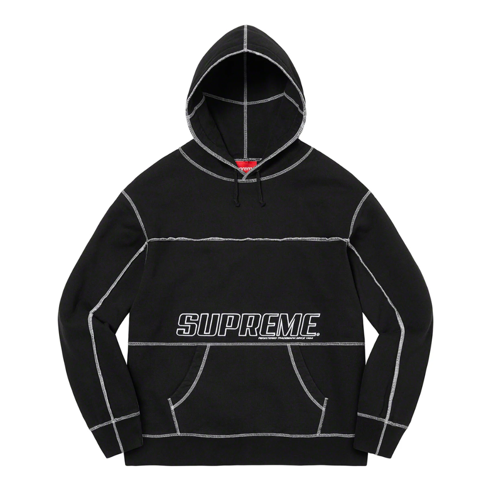 Supreme Coverstitch Hooded Sweatshirt Black