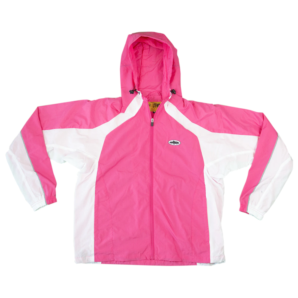 Pink sales windbreaker mens