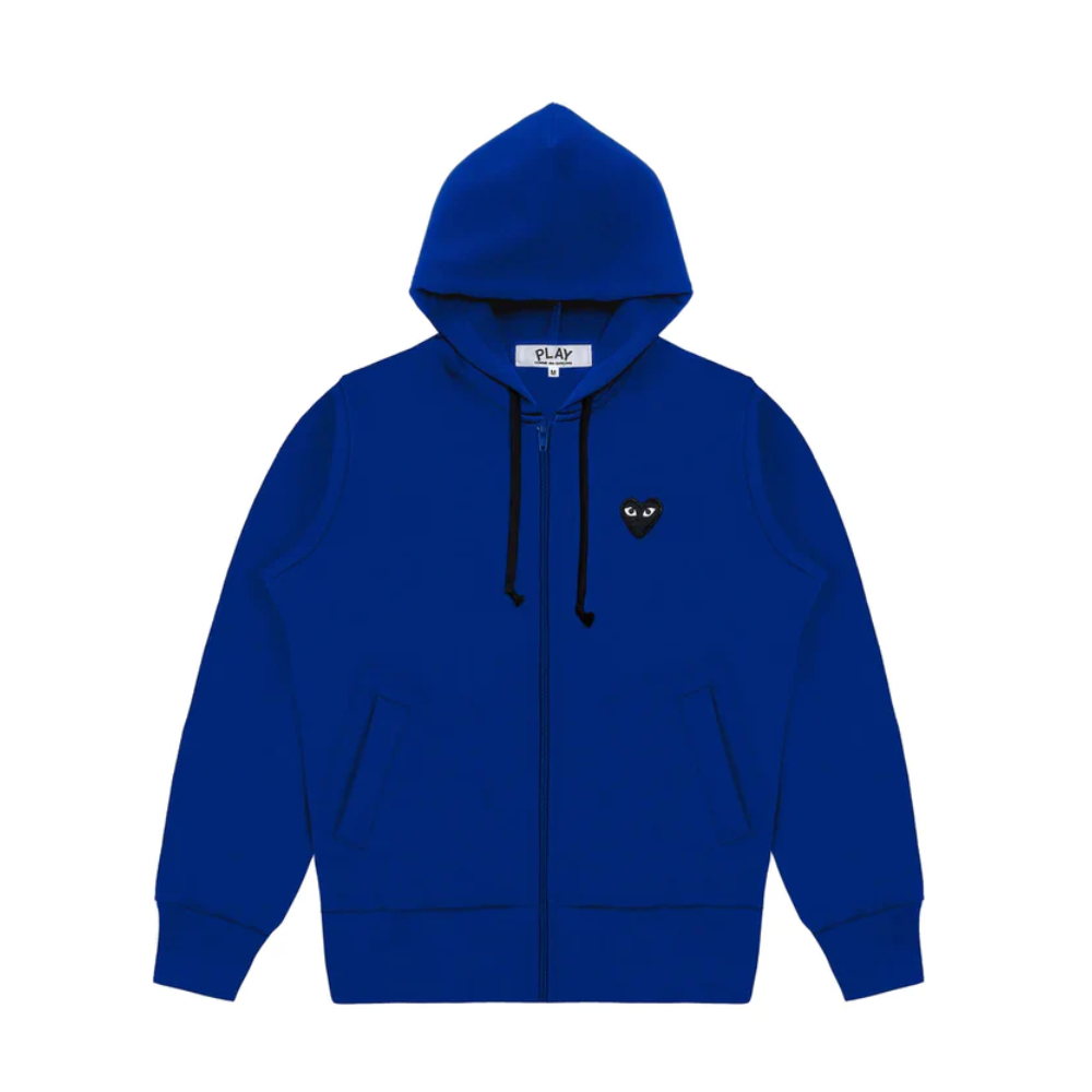 Comme des Garcons Play Big Black Heart Zip Up Hoodie Navy Macan Story