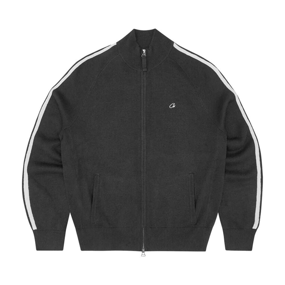 Corteiz Knit Zip Up Fleece Black