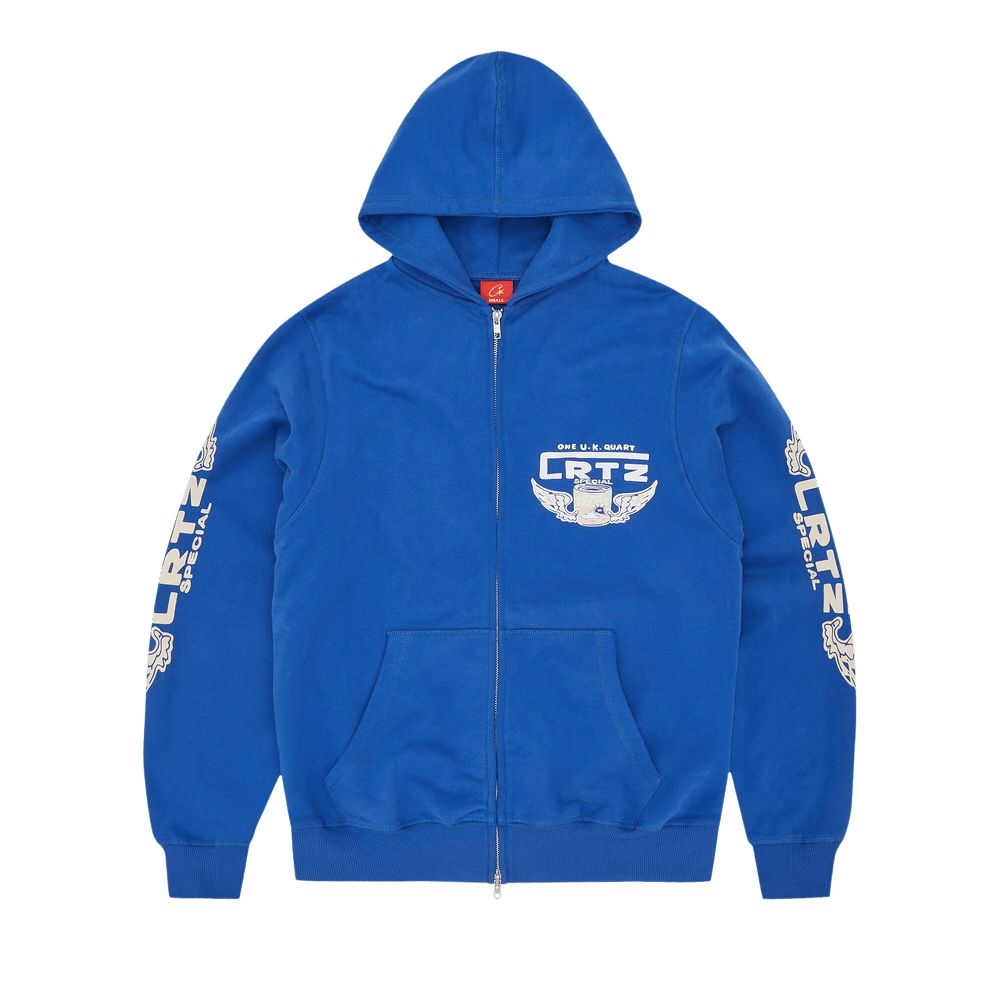 Corteiz Gasolina Double Zip Hoodie Royal Blue