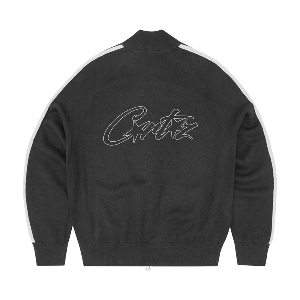 Corteiz Knit Zip Up Fleece Black