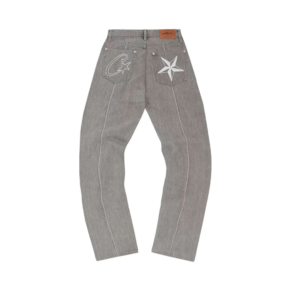 Corteiz C-Star Denim Jeans Gray