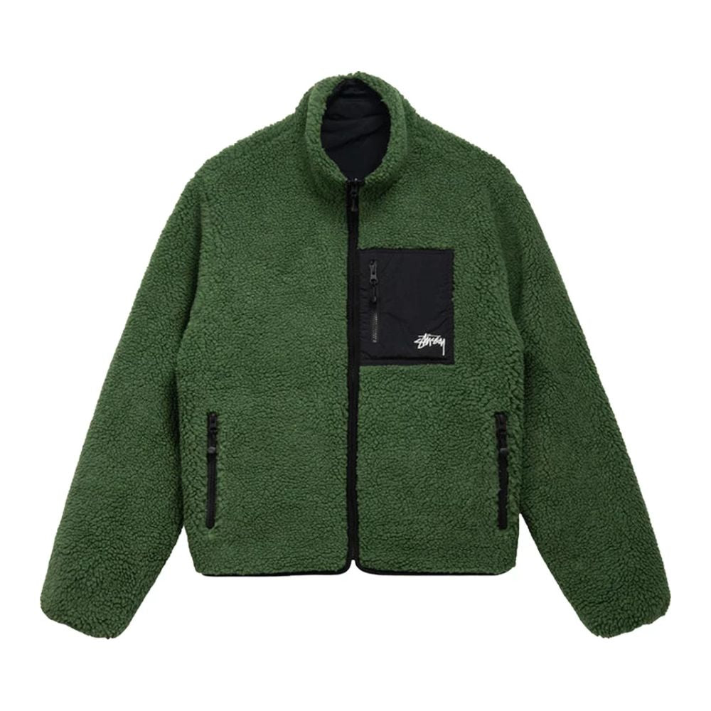 Stussy 8 Ball Sherpa Reversible Jacket Green