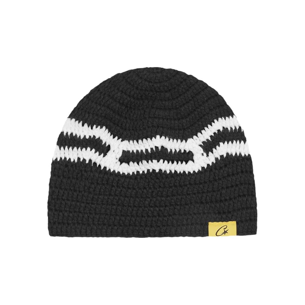 Corteiz Big Crochet Beanie Black/White