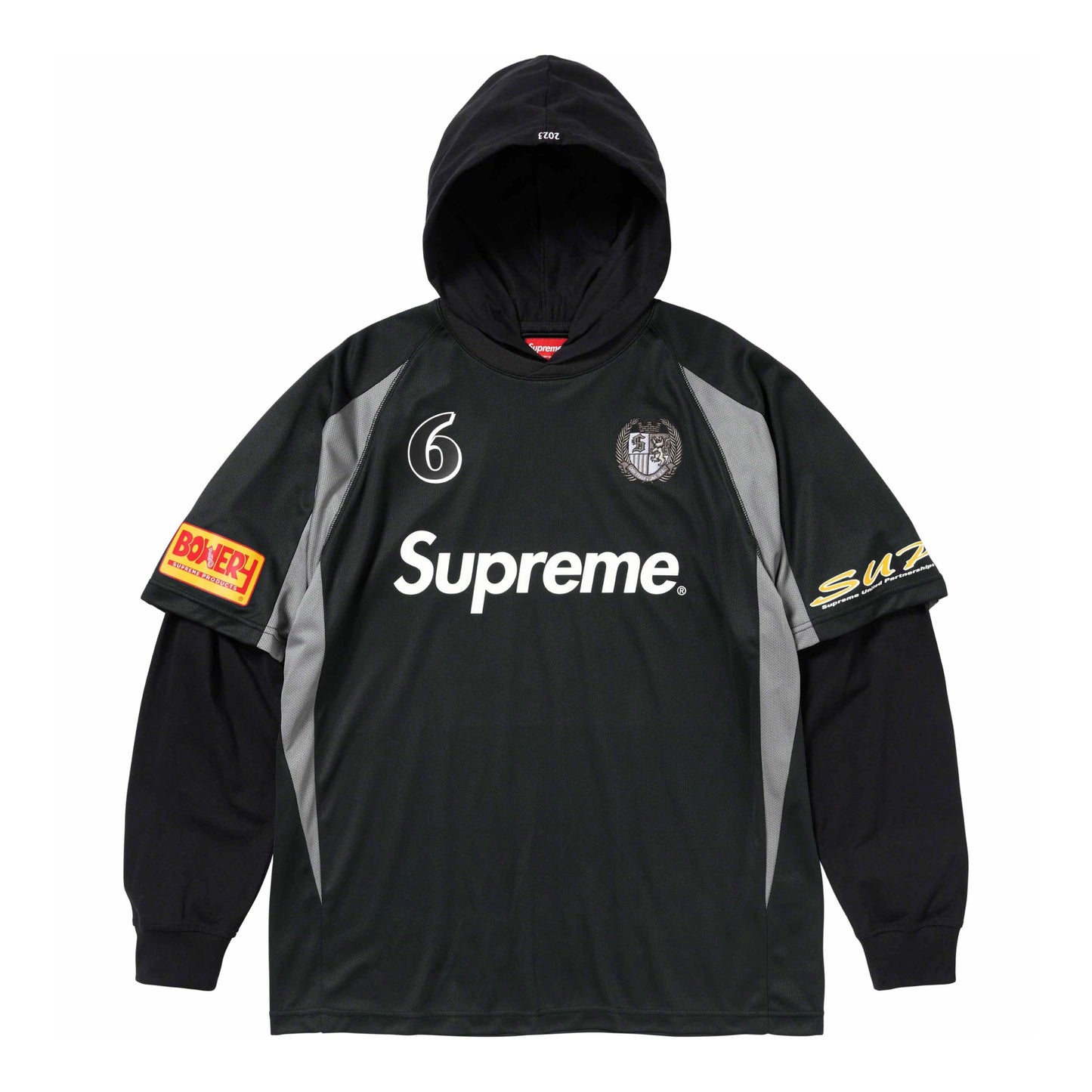 Supreme Hooded Soccer Jersey Black