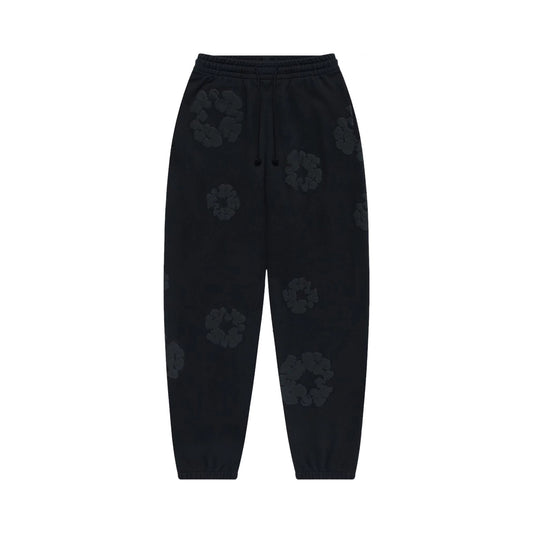 Denim Tears Cotton Wreath Sweatpants Black Monochrome