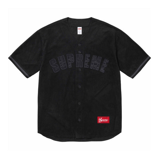 Supreme Ultrasuede Mesh Baseball Jersey Black