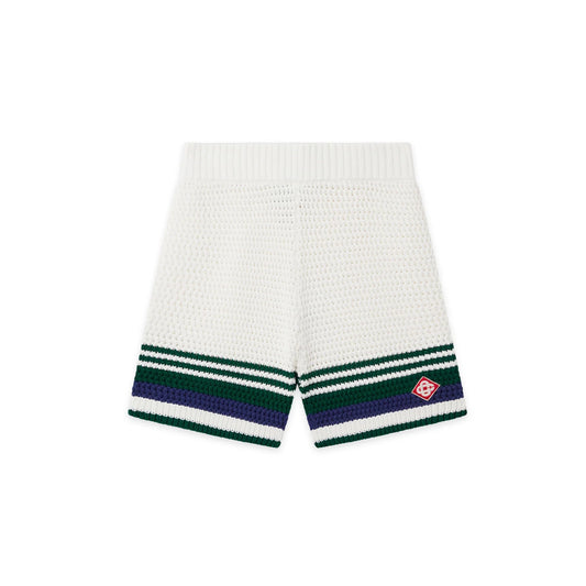 Casablanca Crochet Tennis Shorts White/Navy
