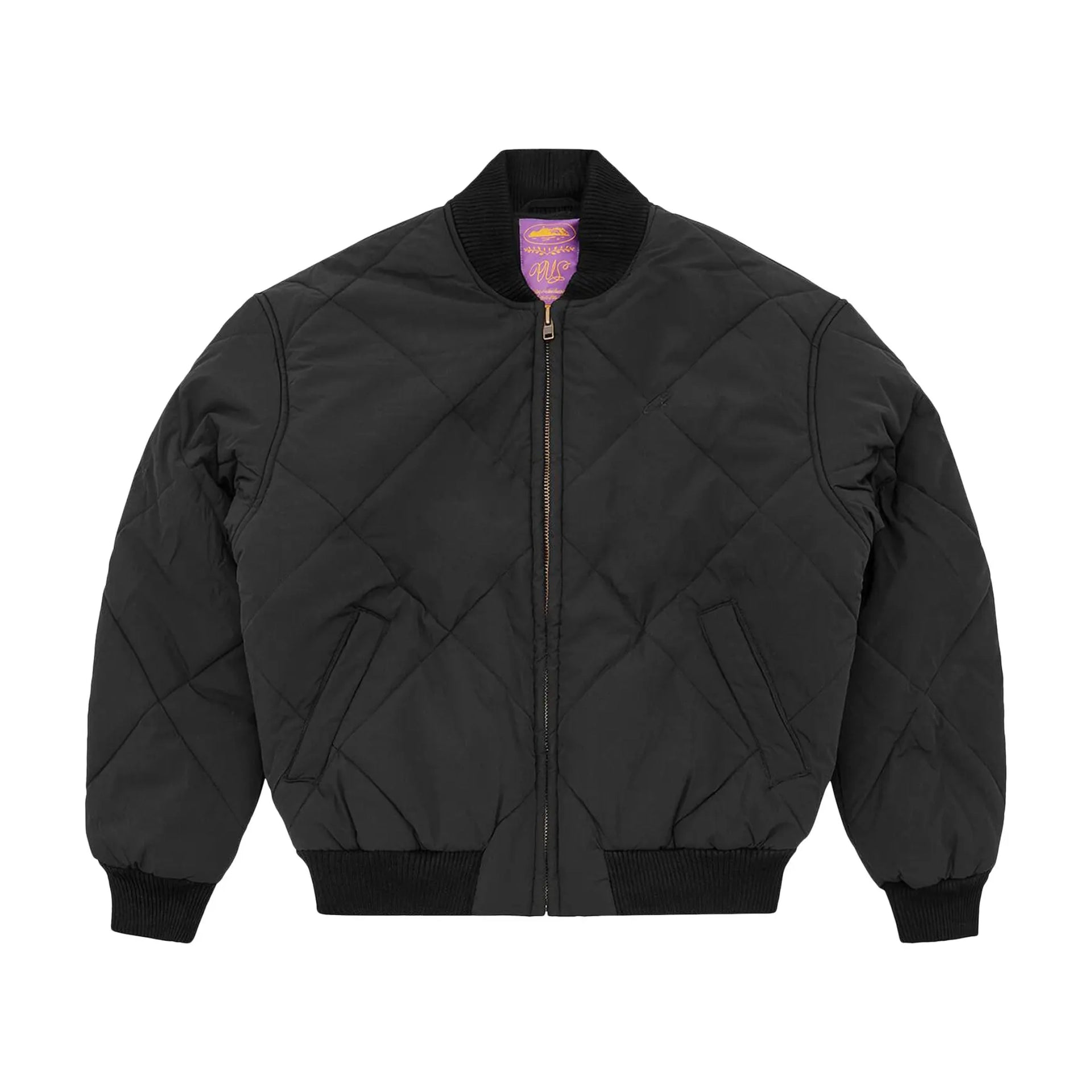 Corteiz CRTZ Olde English Quilted Bomber Jacket Black Corteiz CRTZ Olde English Quilted Bomber Jacket Black