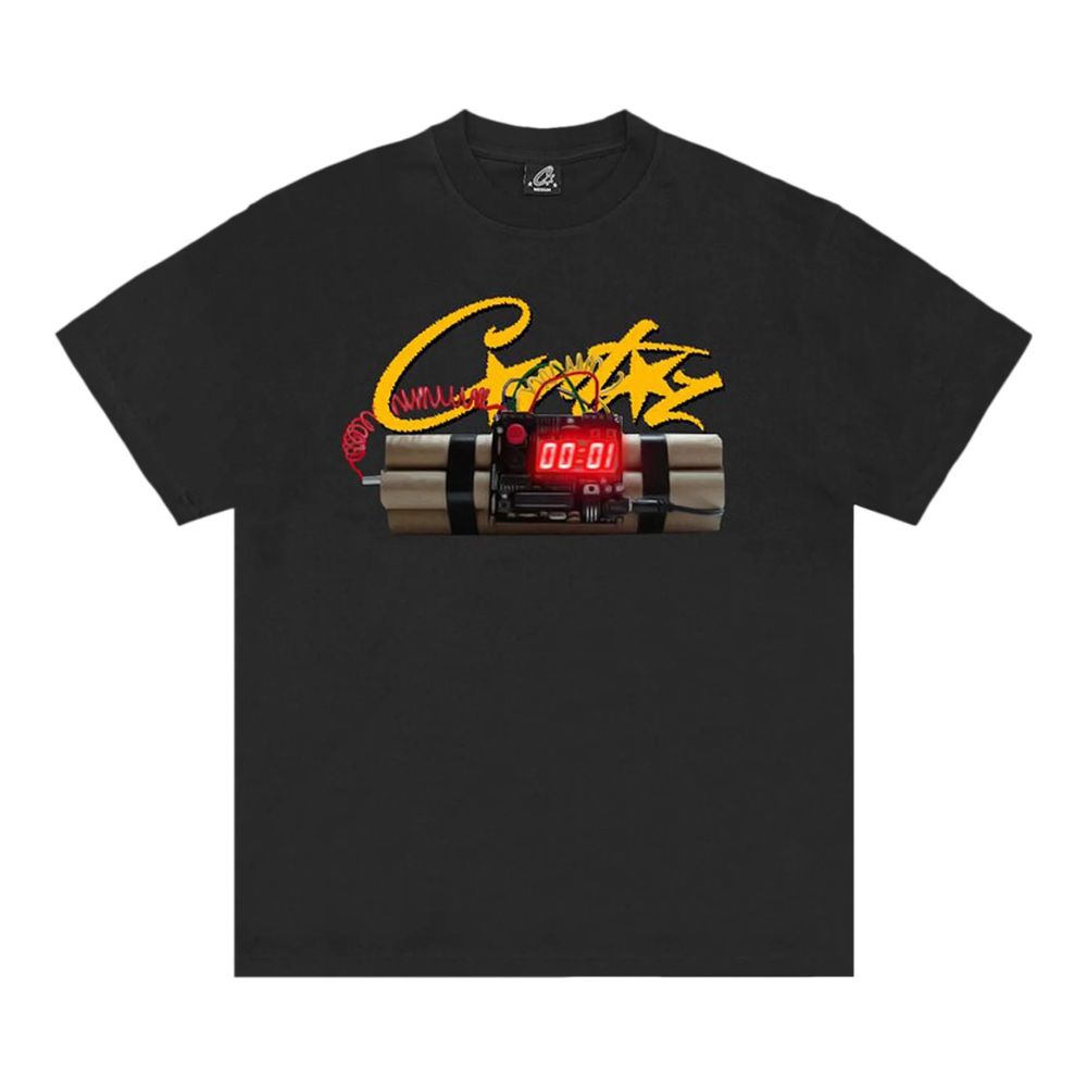 Corteiz Times Up Tee Black