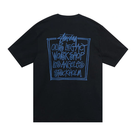 Stussy x Our Legacy Frame Pigment Dyed Tee Black