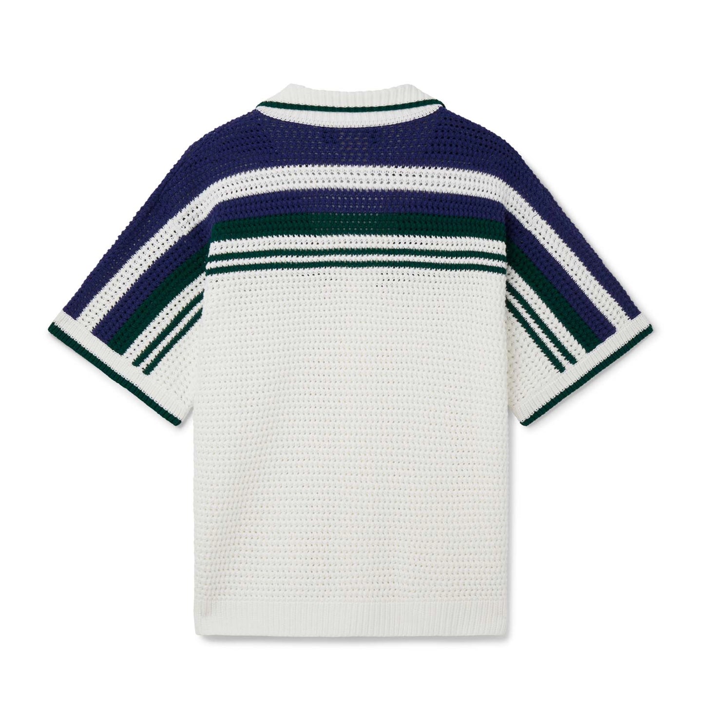 Casablanca Crochet Tennis Shirt White/Navy