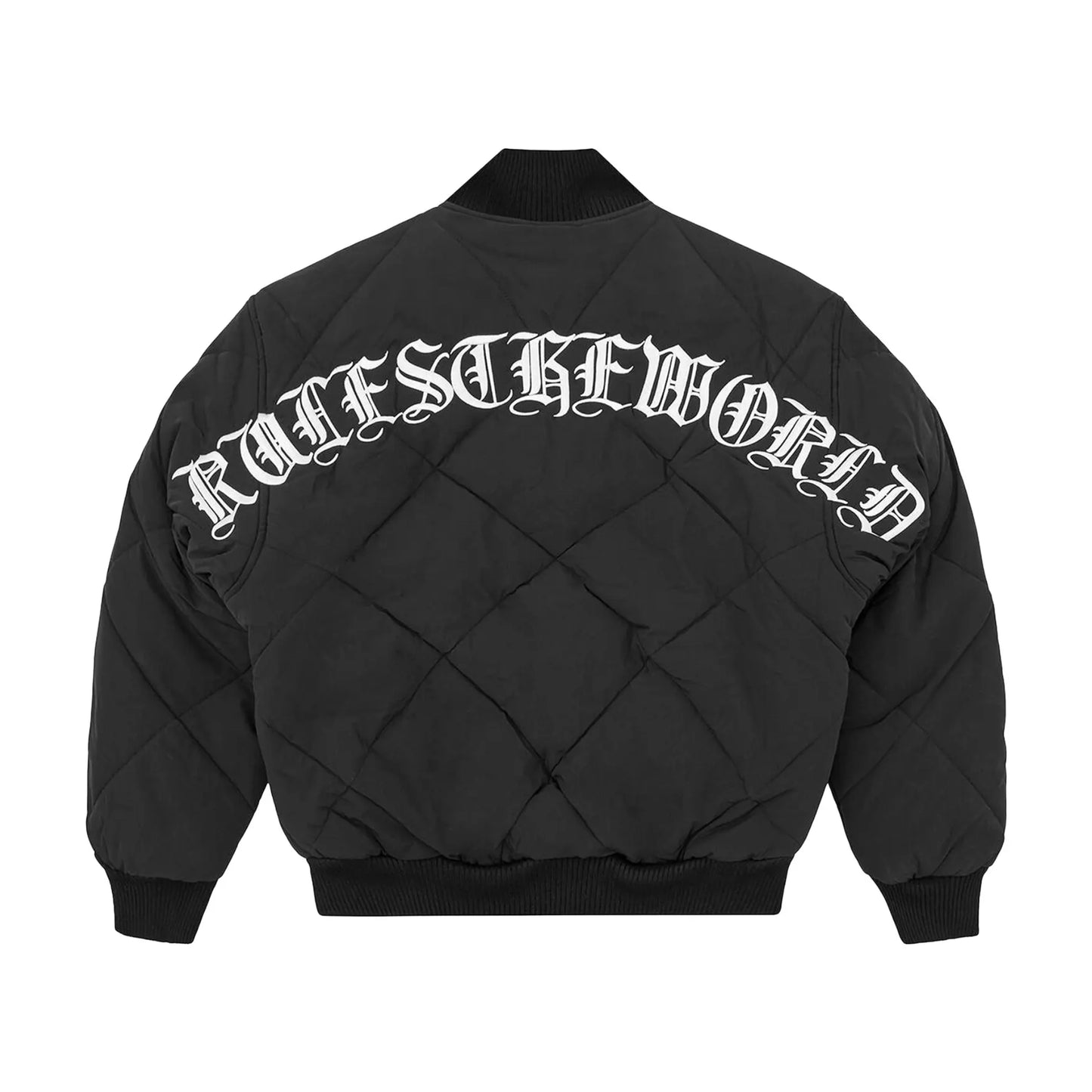 Corteiz CRTZ Olde English Quilted Bomber Jacket Black