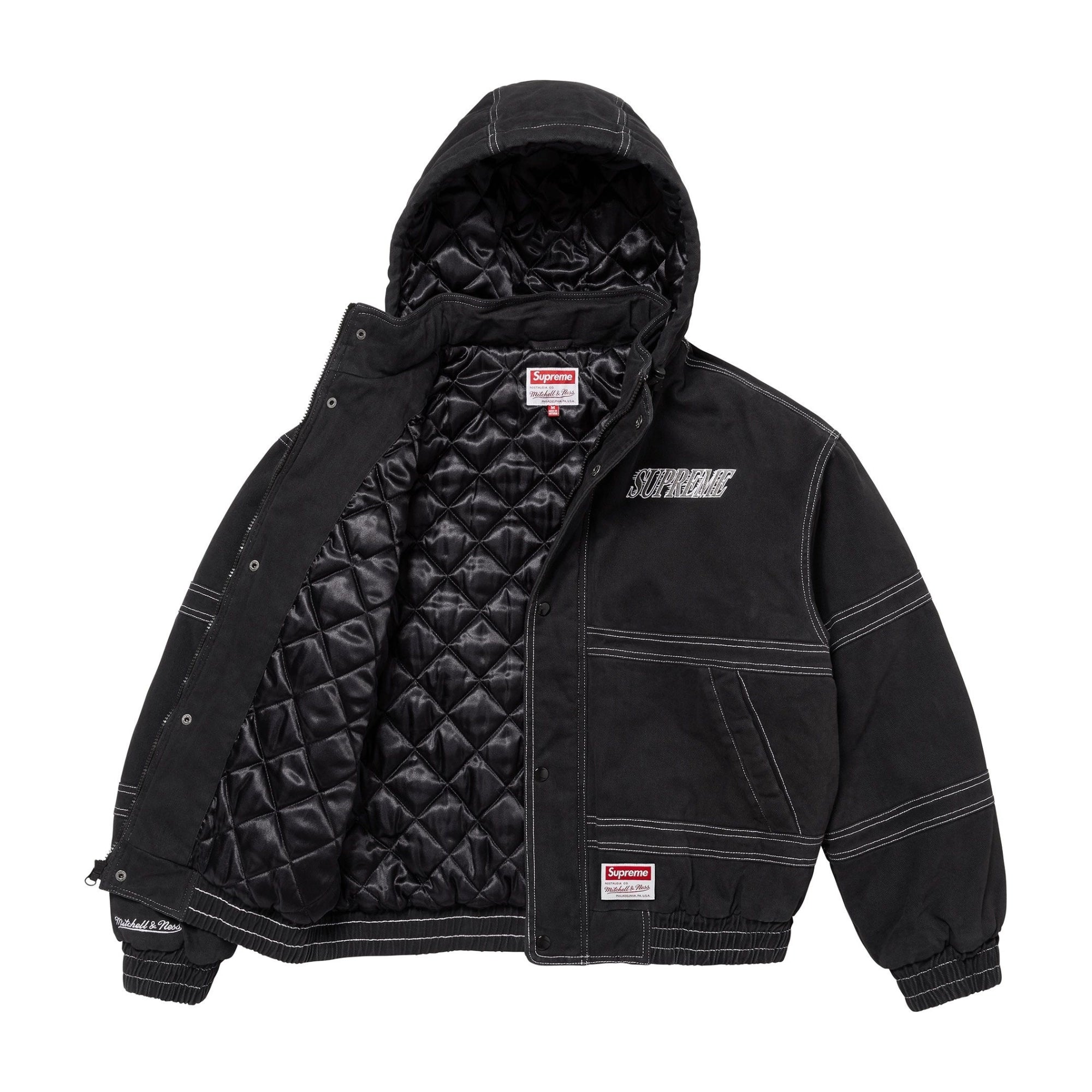 Supreme x Mitchell & Ness Twill Stadium Jacket Black