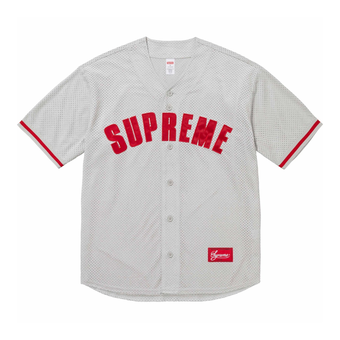 Supreme Ultrasuede Mesh Baseball Jersey Grey