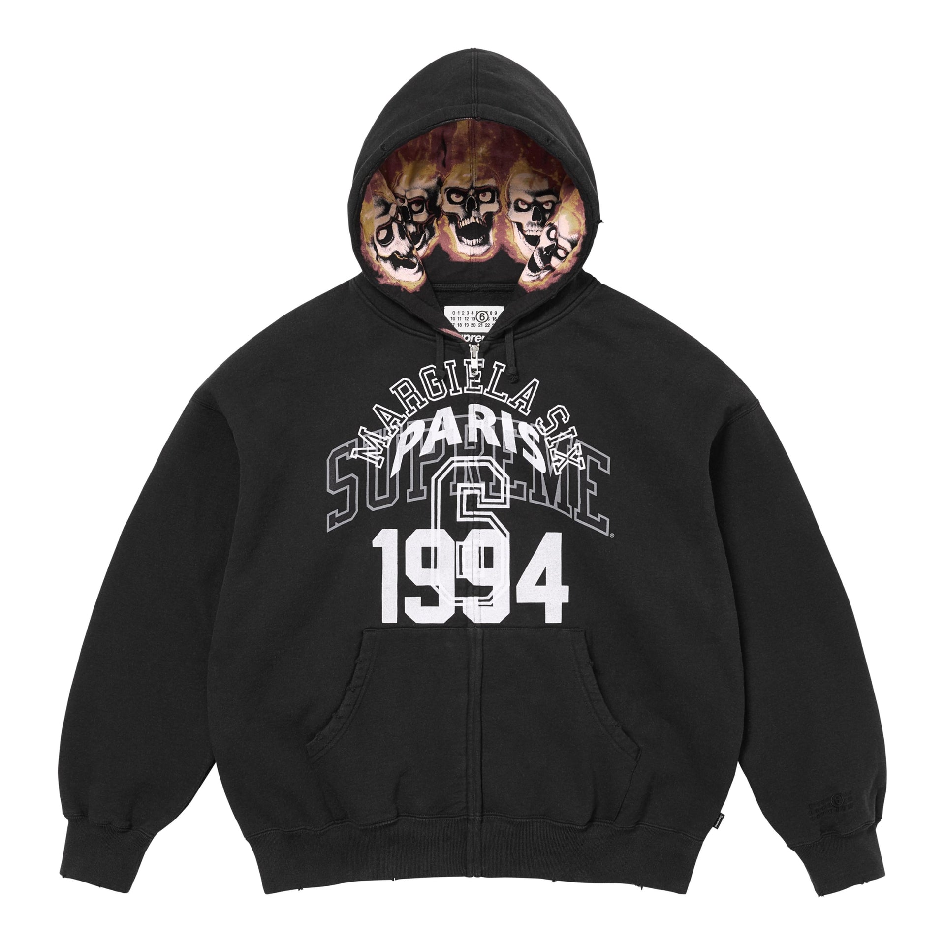 Supreme x MM6 Maison Margiela Zip Up Hooded Sweatshirt Black Supreme x MM6 Maison Margiela Zip Up Hooded Sweatshirt Black