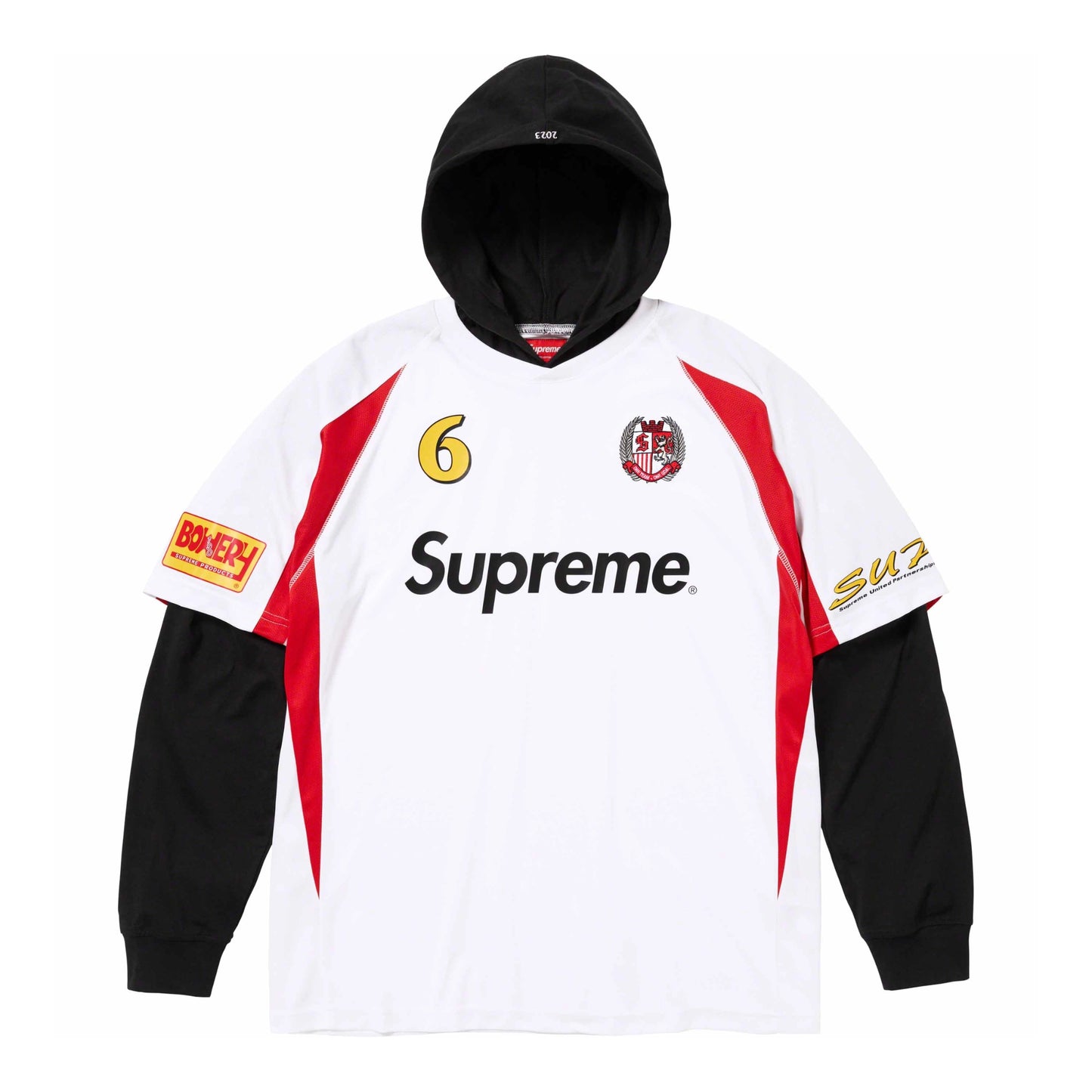 Supreme Hooded Soccer Jersey White