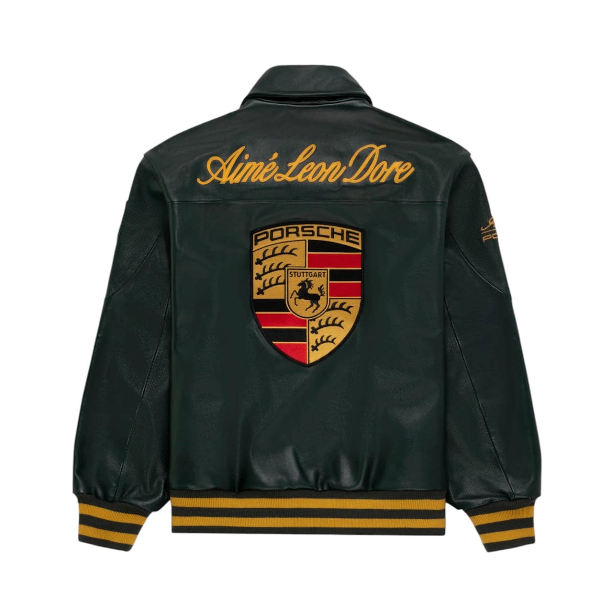 Aimé Leon Dore x Porsche 993 Turbo Leather Club Jacket British Racing Green