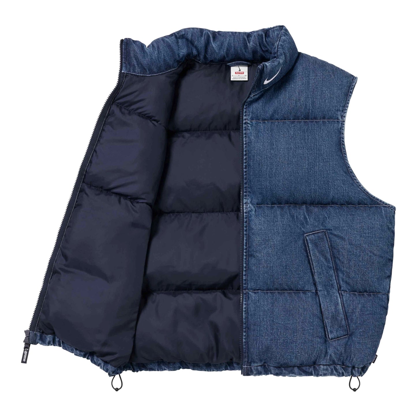 Supreme x Nike Denim Puffer Vest Indigo