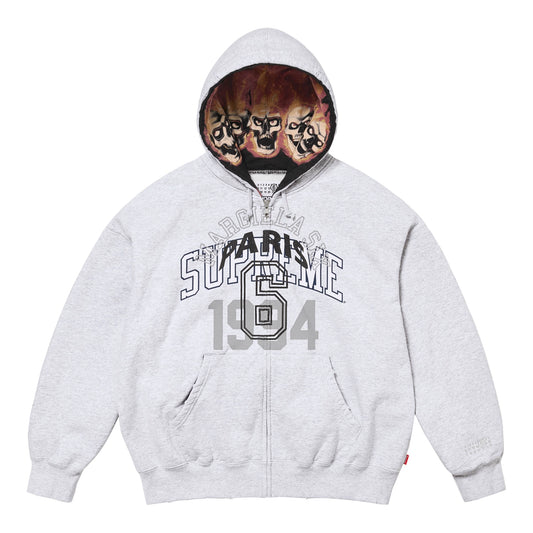 Supreme x MM6 Maison Margiela Zip Up Hooded Sweatshirt Ash Grey