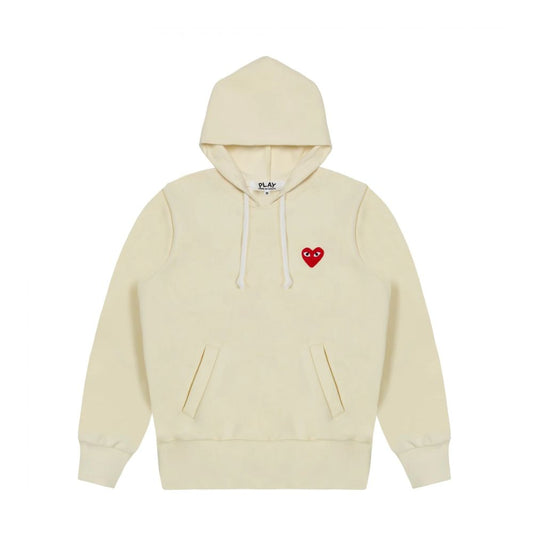 Comme des Garcons Play Red Heart Sweatshirt Ivory