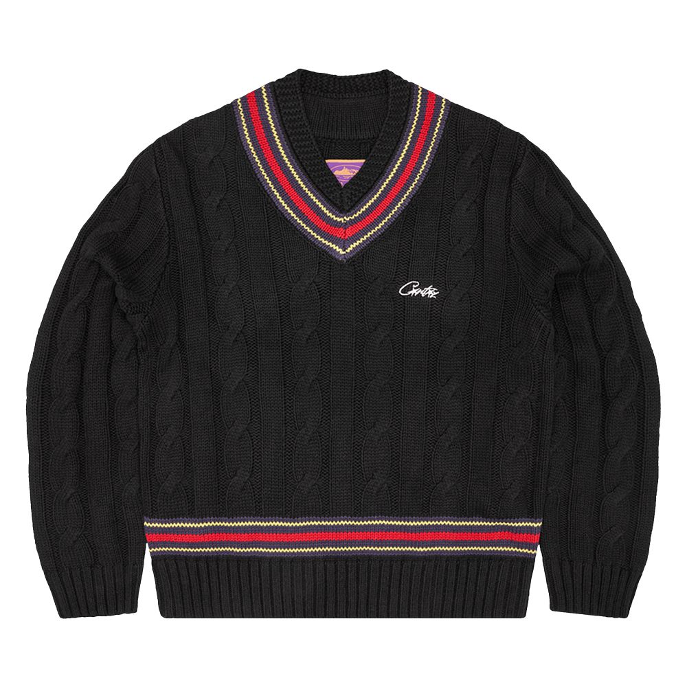 Corteiz Wimbledon Knit Sweater Black