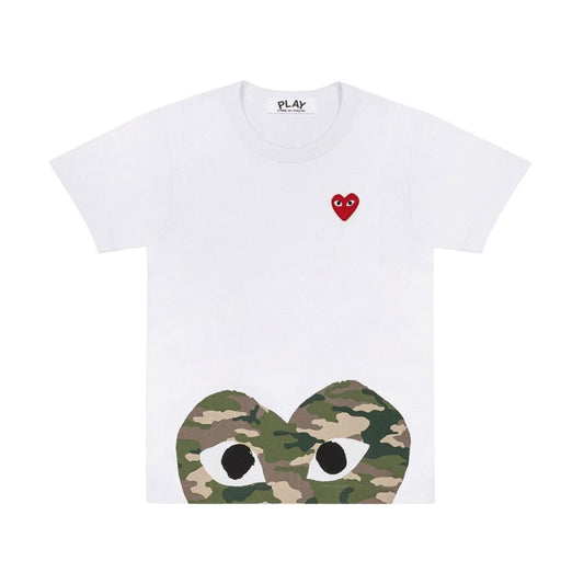 Comme des Garcons PLAY Play Camouflage Edge Heart T-shirt White