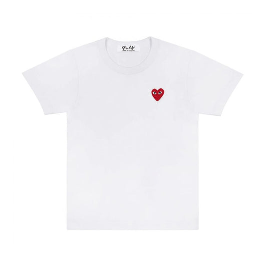 Comme des Garçons Play T-Shirt Red Heart Emblem White
