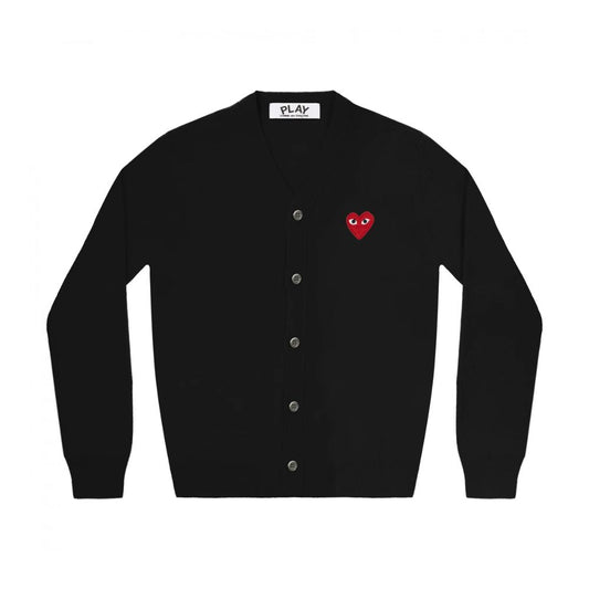 Comme des Garçons Play Cardigan Red Heart Emblem Black