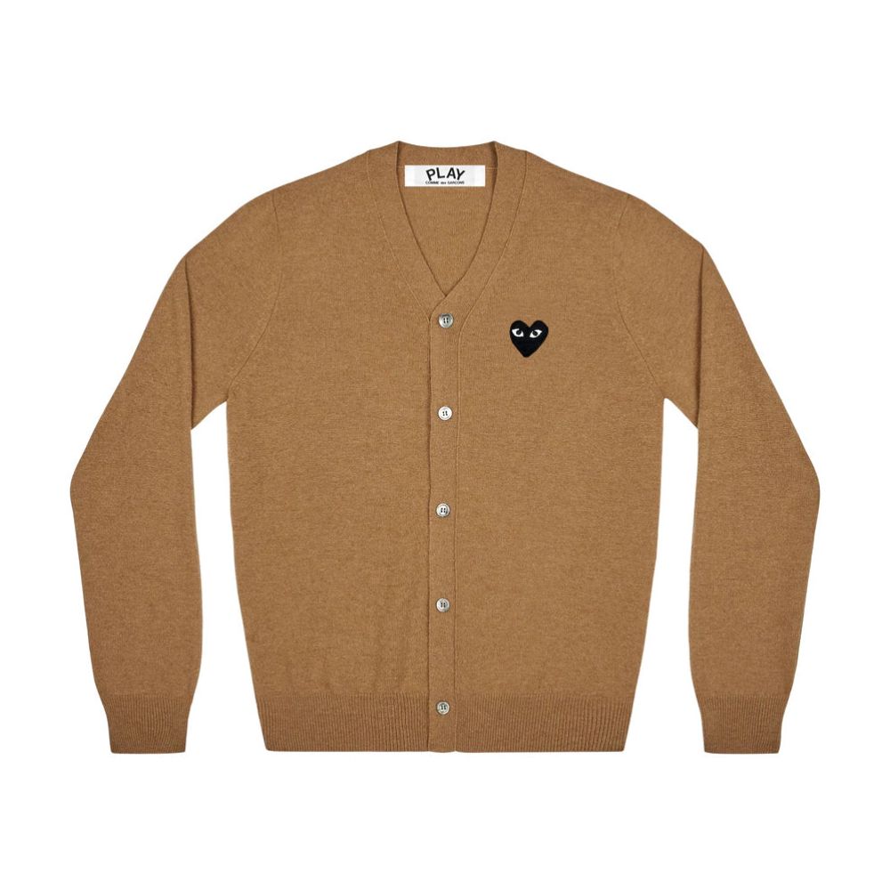 Comme des Garçons Play Cardigan Black Heart Emblem Light Camel