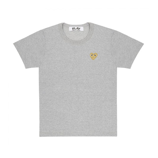 Comme des Garçons Play T-Shirt Gold Heart Emblem Grey