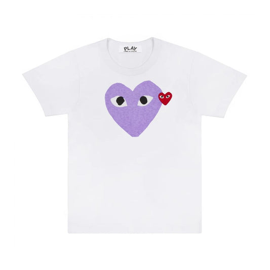 Comme des Garçons Play T-Shirt Purple Heart White