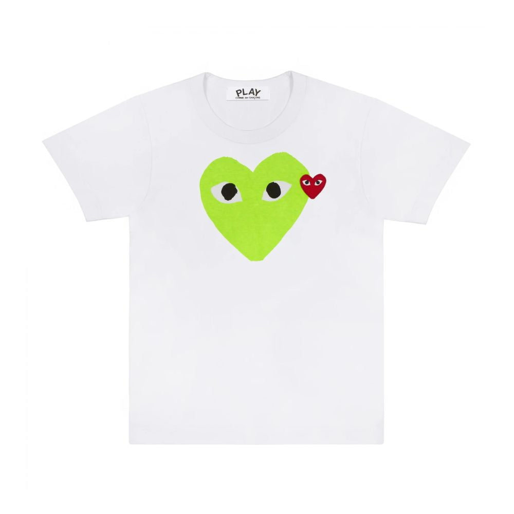 Comme des Garçons Play T-Shirt Green Heart White