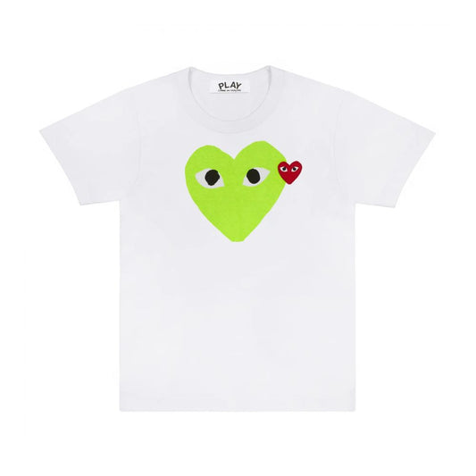 Comme des Garçons Play T-Shirt Green Heart White