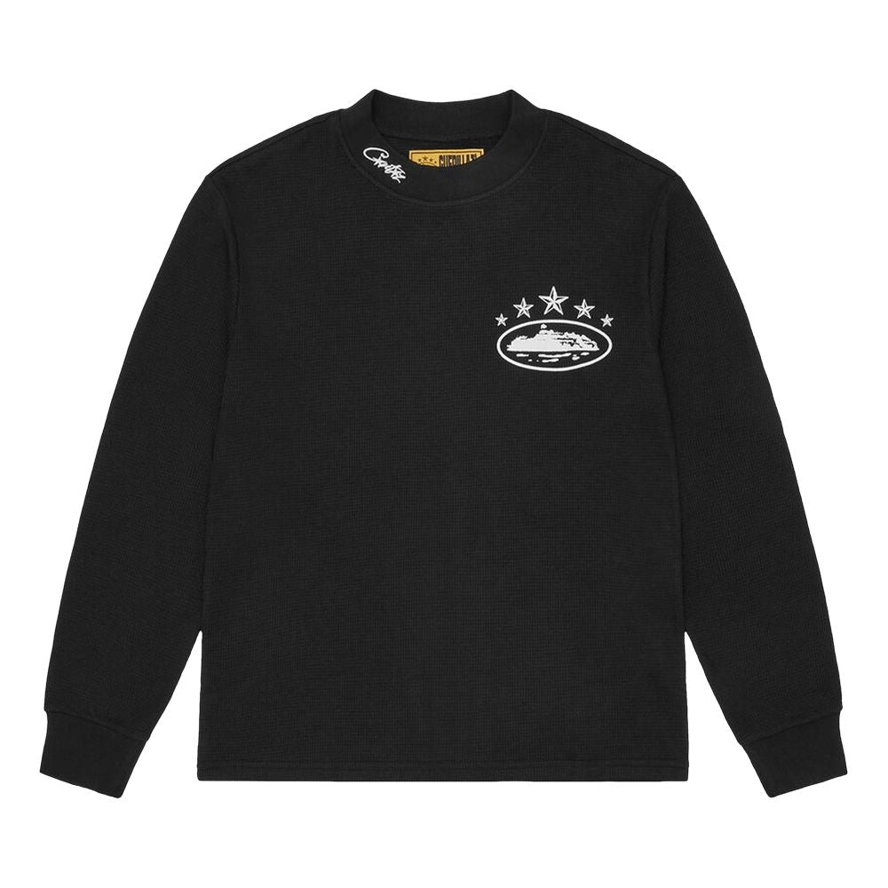 Corteiz 5 Starz Alcatraz Waffle Longsleeve Black (S) - In stock