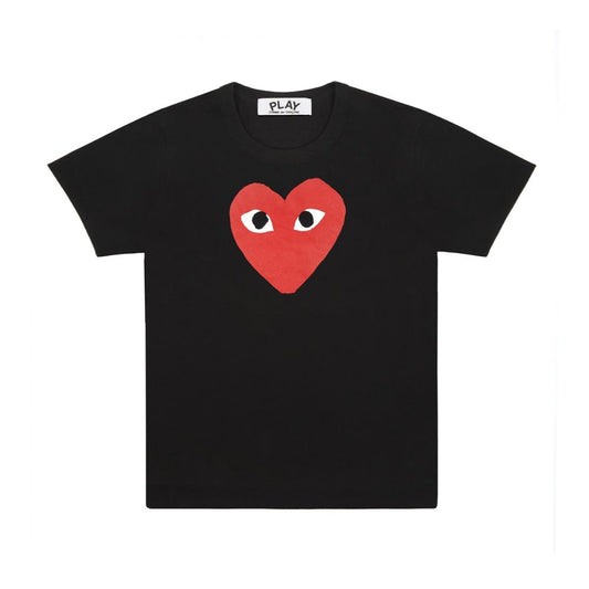Comme des Garçons Play T-Shirt Big Red Heart Print Black