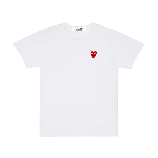 Comme des Garçons Play T-Shirt Double Heart White
